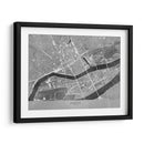 Mapa vintage gris del centro de Nantes, Francia - Rosana Laiz Blursbyai | Cuadro decorativo de Canvas Lab