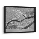 Mapa vintage gris del centro de Nantes, Francia - Rosana Laiz Blursbyai | Cuadro decorativo de Canvas Lab