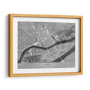 Mapa vintage gris del centro de Nantes, Francia - Rosana Laiz Blursbyai | Cuadro decorativo de Canvas Lab