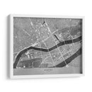 Mapa vintage gris del centro de Nantes, Francia - Rosana Laiz Blursbyai | Cuadro decorativo de Canvas Lab