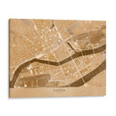Mapa vintage en sepia del centro de Nantes, Francia - Rosana Laiz Blursbyai | Cuadro decorativo de Canvas Lab