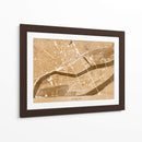 Mapa vintage en sepia del centro de Nantes, Francia - Rosana Laiz Blursbyai | Cuadro decorativo de Canvas Lab
