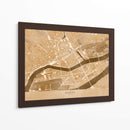 Mapa vintage en sepia del centro de Nantes, Francia - Rosana Laiz Blursbyai | Cuadro decorativo de Canvas Lab