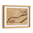 Mapa vintage en sepia del centro de Nantes, Francia - Rosana Laiz Blursbyai | Cuadro decorativo de Canvas Lab
