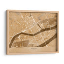 Mapa vintage en sepia del centro de Nantes, Francia - Rosana Laiz Blursbyai | Cuadro decorativo de Canvas Lab