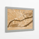 Mapa vintage en sepia del centro de Nantes, Francia - Rosana Laiz Blursbyai | Cuadro decorativo de Canvas Lab