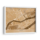 Mapa vintage en sepia del centro de Nantes, Francia - Rosana Laiz Blursbyai | Cuadro decorativo de Canvas Lab