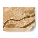 Mapa vintage en sepia del centro de Nantes, Francia - Rosana Laiz Blursbyai | Cuadro decorativo de Canvas Lab