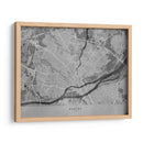 Mapa vintage gris de Nantes Francia - Rosana Laiz Blursbyai | Cuadro decorativo de Canvas Lab