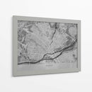 Mapa vintage gris de Nantes Francia - Rosana Laiz Blursbyai | Cuadro decorativo de Canvas Lab