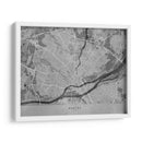 Mapa vintage gris de Nantes Francia - Rosana Laiz Blursbyai | Cuadro decorativo de Canvas Lab