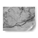 Mapa vintage gris de Nantes Francia - Rosana Laiz Blursbyai | Cuadro decorativo de Canvas Lab