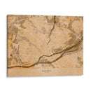 Mapa vintage sepia de Nantes Francia - Rosana Laiz Blursbyai | Cuadro decorativo de Canvas Lab