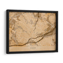 Mapa vintage sepia de Nantes Francia - Rosana Laiz Blursbyai | Cuadro decorativo de Canvas Lab