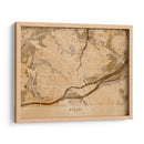 Mapa vintage sepia de Nantes Francia - Rosana Laiz Blursbyai | Cuadro decorativo de Canvas Lab