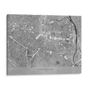 Mapa vintage gris del centro de Montpellier, Francia - Rosana Laiz Blursbyai | Cuadro decorativo de Canvas Lab