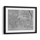 Mapa vintage gris del centro de Montpellier, Francia - Rosana Laiz Blursbyai | Cuadro decorativo de Canvas Lab