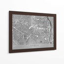 Mapa vintage gris del centro de Montpellier, Francia - Rosana Laiz Blursbyai | Cuadro decorativo de Canvas Lab