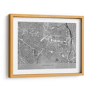 Mapa vintage gris del centro de Montpellier, Francia - Rosana Laiz Blursbyai | Cuadro decorativo de Canvas Lab