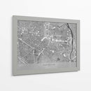 Mapa vintage gris del centro de Montpellier, Francia - Rosana Laiz Blursbyai | Cuadro decorativo de Canvas Lab