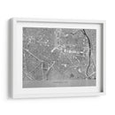 Mapa vintage gris del centro de Montpellier, Francia - Rosana Laiz Blursbyai | Cuadro decorativo de Canvas Lab