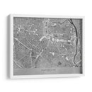 Mapa vintage gris del centro de Montpellier, Francia - Rosana Laiz Blursbyai | Cuadro decorativo de Canvas Lab