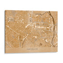 Mapa vintage en sepia del centro de Montpellier, Francia - Rosana Laiz Blursbyai | Cuadro decorativo de Canvas Lab