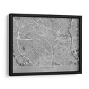 Mapa vintage gris de Montpellier Francia - Rosana Laiz Blursbyai | Cuadro decorativo de Canvas Lab