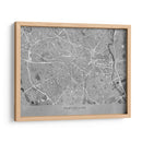 Mapa vintage gris de Montpellier Francia - Rosana Laiz Blursbyai | Cuadro decorativo de Canvas Lab