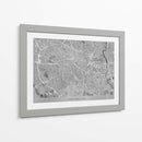 Mapa vintage gris de Montpellier Francia - Rosana Laiz Blursbyai | Cuadro decorativo de Canvas Lab