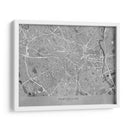 Mapa vintage gris de Montpellier Francia - Rosana Laiz Blursbyai | Cuadro decorativo de Canvas Lab