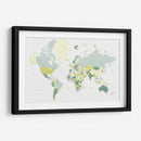 Mapa mundial verde con ciudades Kapueo - Rosana Laiz Blursbyai | Cuadro decorativo de Canvas Lab