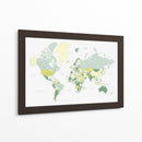 Mapa mundial verde con ciudades Kapueo - Rosana Laiz Blursbyai | Cuadro decorativo de Canvas Lab