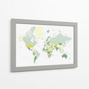 Mapa mundial verde con ciudades Kapueo - Rosana Laiz Blursbyai | Cuadro decorativo de Canvas Lab