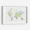 Mapa mundial verde con ciudades Kapueo - Rosana Laiz Blursbyai | Cuadro decorativo de Canvas Lab