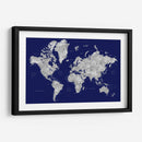 Mapa mundial en acuarela con ciudades Kawena - Rosana Laiz Blursbyai | Cuadro decorativo de Canvas Lab