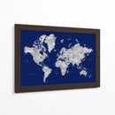 Mapa mundial en acuarela con ciudades Kawena - Rosana Laiz Blursbyai | Cuadro decorativo de Canvas Lab