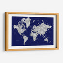 Mapa mundial en acuarela con ciudades Kawena - Rosana Laiz Blursbyai | Cuadro decorativo de Canvas Lab