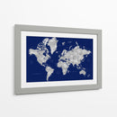 Mapa mundial en acuarela con ciudades Kawena - Rosana Laiz Blursbyai | Cuadro decorativo de Canvas Lab