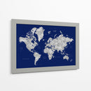 Mapa mundial en acuarela con ciudades Kawena - Rosana Laiz Blursbyai | Cuadro decorativo de Canvas Lab