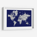 Mapa mundial en acuarela con ciudades Kawena - Rosana Laiz Blursbyai | Cuadro decorativo de Canvas Lab