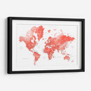 Mapa mundial en acuarela con ciudades Coralinah - Rosana Laiz Blursbyai | Cuadro decorativo de Canvas Lab