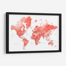 Mapa mundial en acuarela con ciudades Coralinah - Rosana Laiz Blursbyai | Cuadro decorativo de Canvas Lab