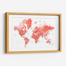 Mapa mundial en acuarela con ciudades Coralinah - Rosana Laiz Blursbyai | Cuadro decorativo de Canvas Lab