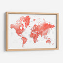 Mapa mundial en acuarela con ciudades Coralinah - Rosana Laiz Blursbyai | Cuadro decorativo de Canvas Lab