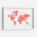 Mapa mundial en acuarela con ciudades Coralinah - Rosana Laiz Blursbyai | Cuadro decorativo de Canvas Lab