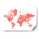 Mapa mundial en acuarela con ciudades Coralinah - Rosana Laiz Blursbyai | Cuadro decorativo de Canvas Lab