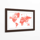 Mapa mundial con los países delineados Coralinah - Rosana Laiz Blursbyai | Cuadro decorativo de Canvas Lab