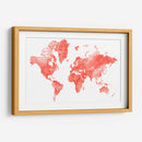 Mapa mundial con los países delineados Coralinah - Rosana Laiz Blursbyai | Cuadro decorativo de Canvas Lab