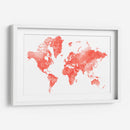 Mapa mundial con los países delineados Coralinah - Rosana Laiz Blursbyai | Cuadro decorativo de Canvas Lab